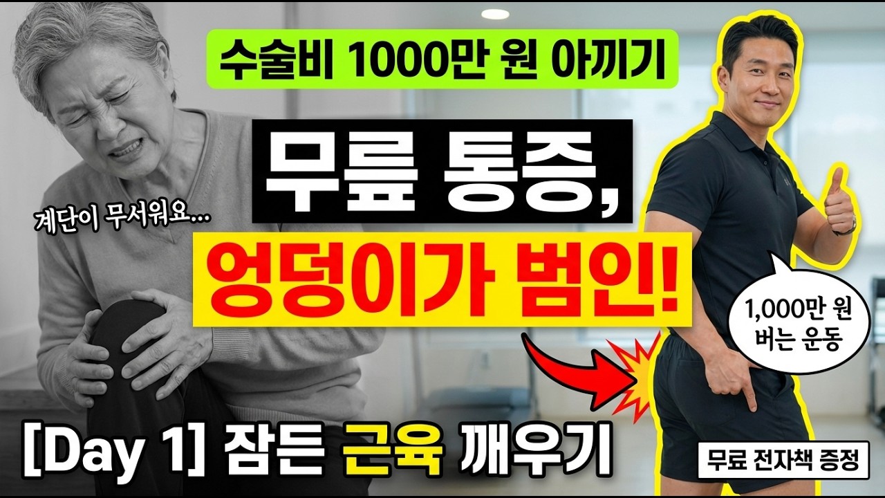 무릎 통증, 무릎만 만지면 평생 안 낫습니다! 수술비 1,000만 원 아끼는 5분 엉덩이 운동