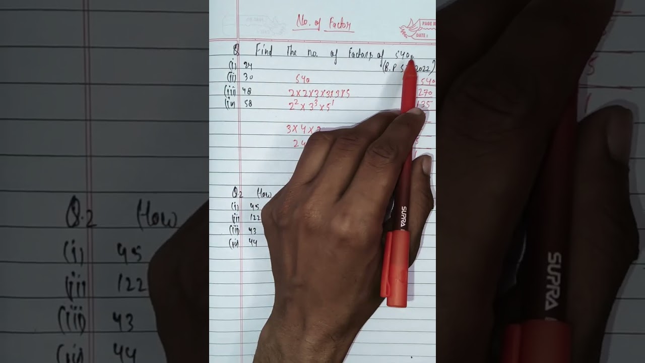 No. of factors। Number system। How to find No. of factors