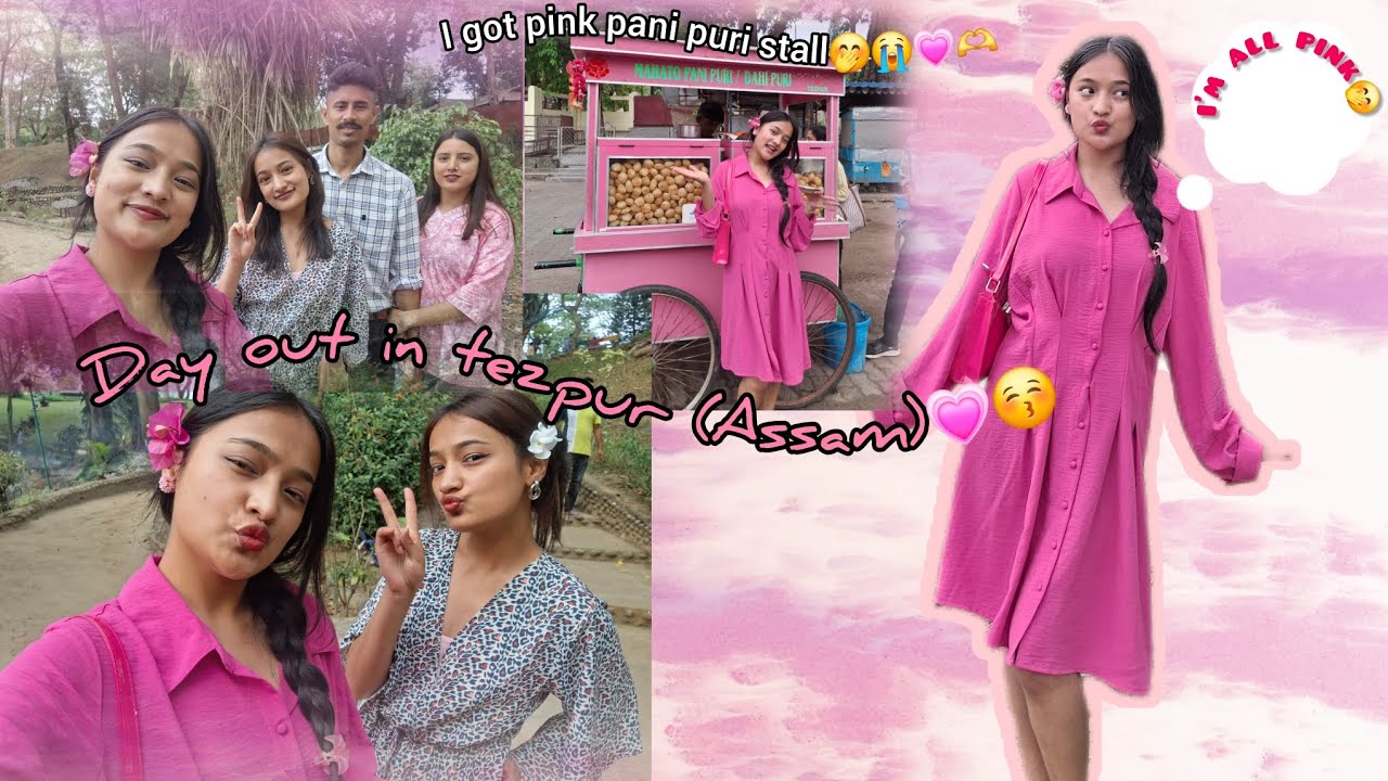 Day out in Tezpur (Assam)💗|| Finally vlog with my #twin|| I got the prettiest pink pani puri stall😭🩷