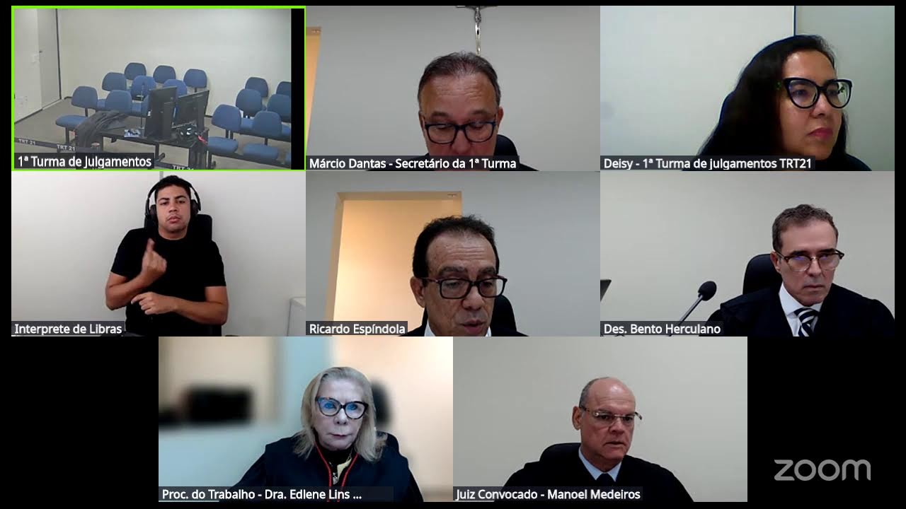 1ª Turma de Julgamento TRT21's Reunião Zoom
