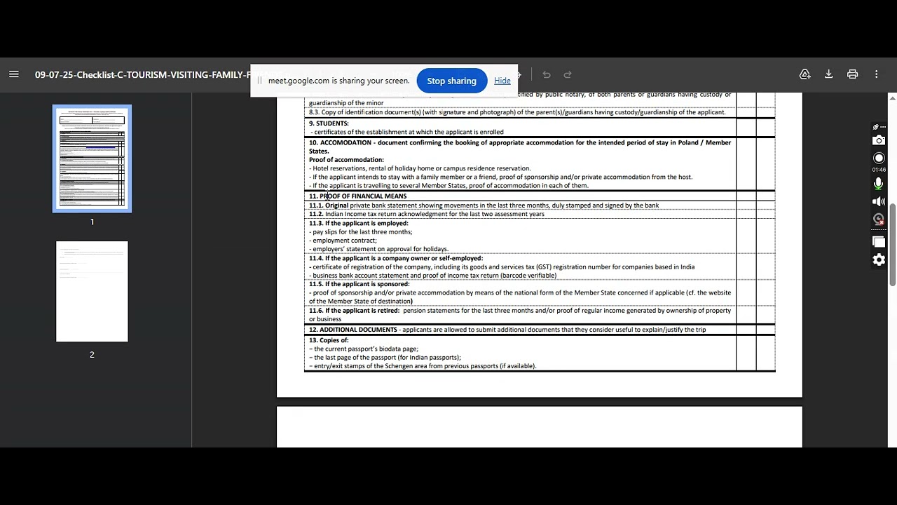 DOCUMENT CHECKLIST FOR POLAND TOURIST VISA/JOIN FULL COURSE OF VISA FILING MANAGEMENT.