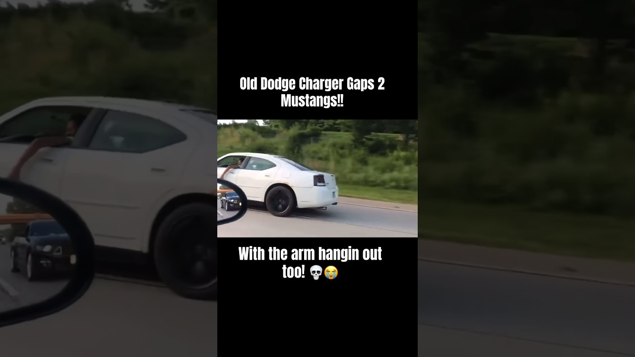 Rusted Police Pursuit Dodge Charger RT beating 2 Mustang 5.0’s!! 🫨🫨 