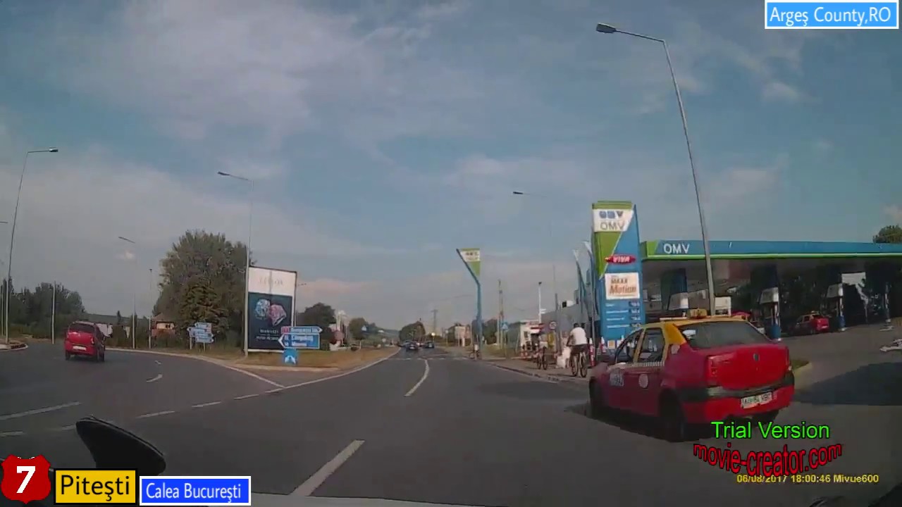Romania : Driving in Pitesti (Strada Campului - Calea Bucuresti) and DN7 Stefanesti