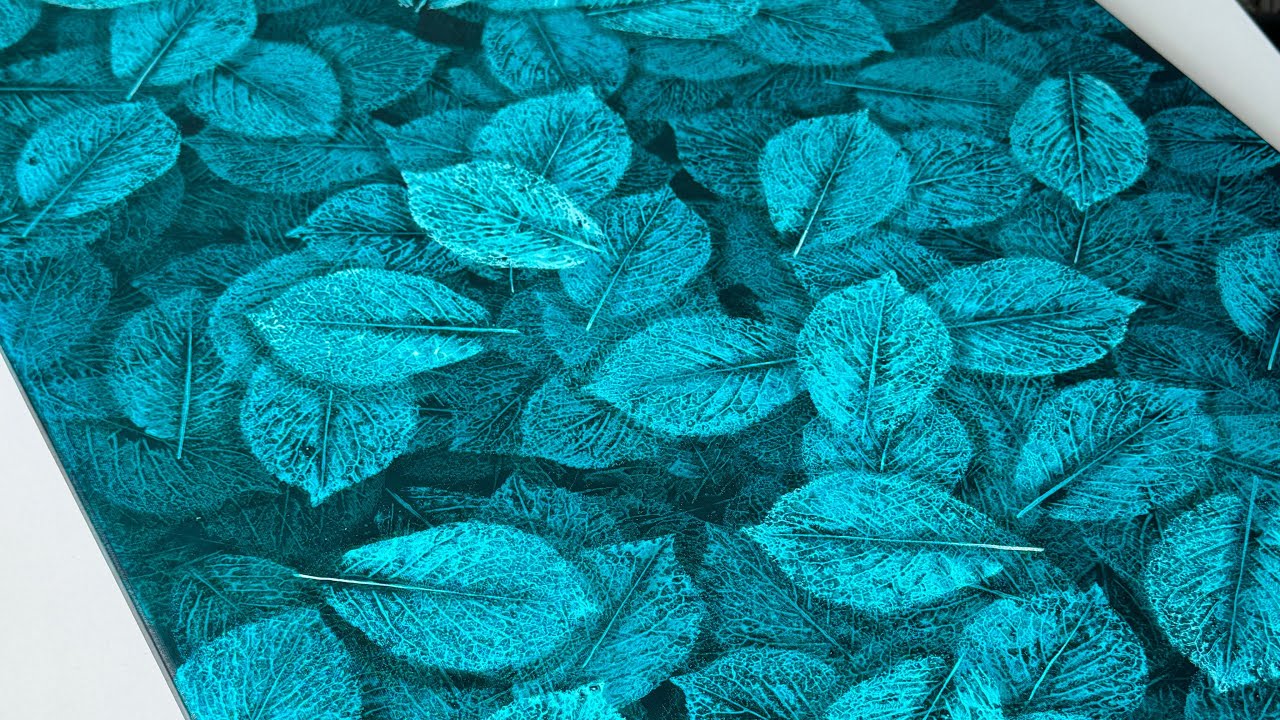 Ocean breeze painting / Leaves painting ideas / leaf painting / Ocean painting