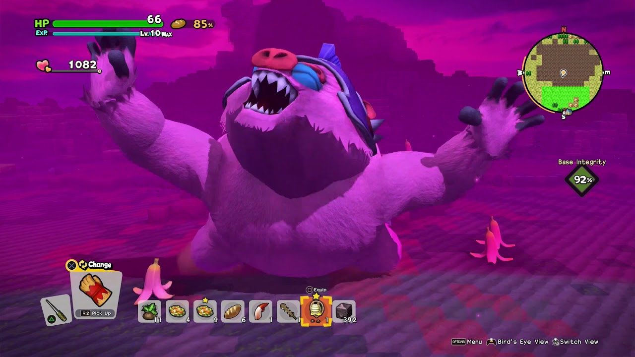 Dragon Quest Builders 2 [PS4] Playthrough #023, Furrowfield: Boss: Brainy Badboon; Dracky Stack