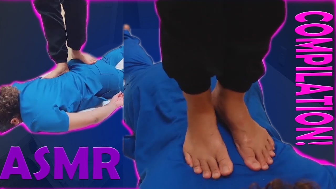 ASMR - back cracking with feet only COMPILATION!