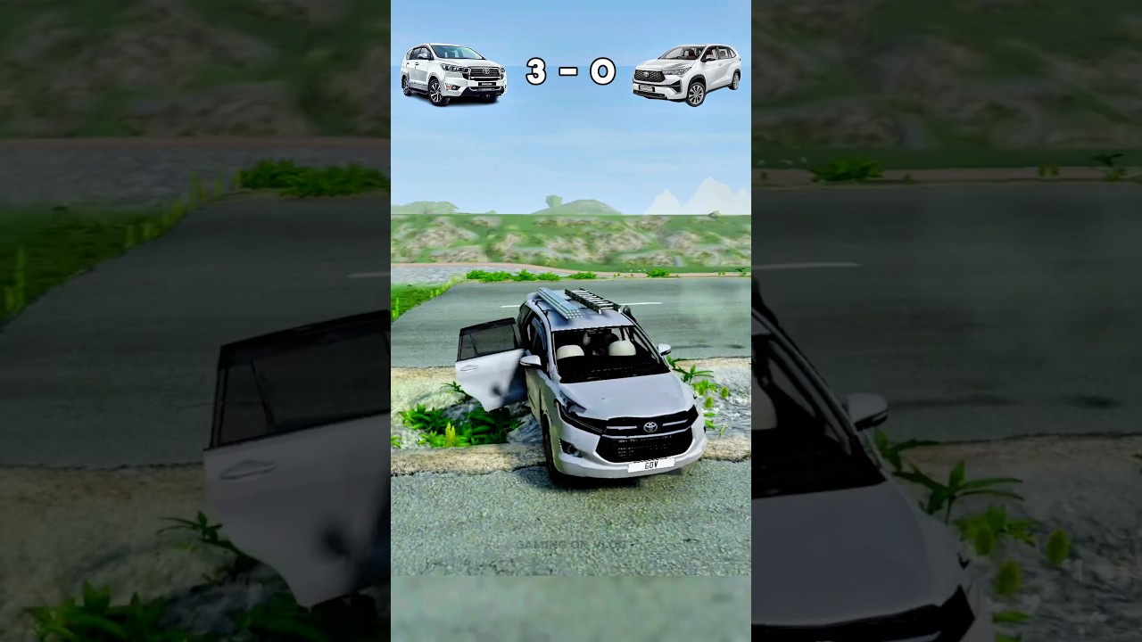 Toyota Innova Crysta vs Innova Hycross - Durability Test 💥 #shorts #beamngdrive