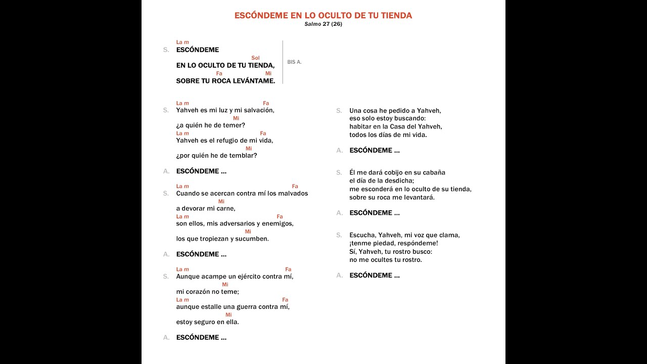 Escóndeme en lo oculto de tu tienda (Blanco | Precatecumenado) | Camino Neocatecumenal