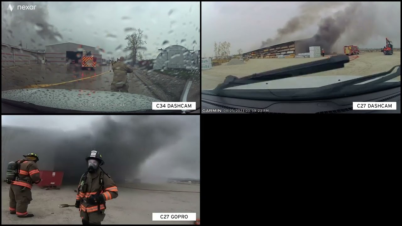Lumberyard Fire: Synced footage