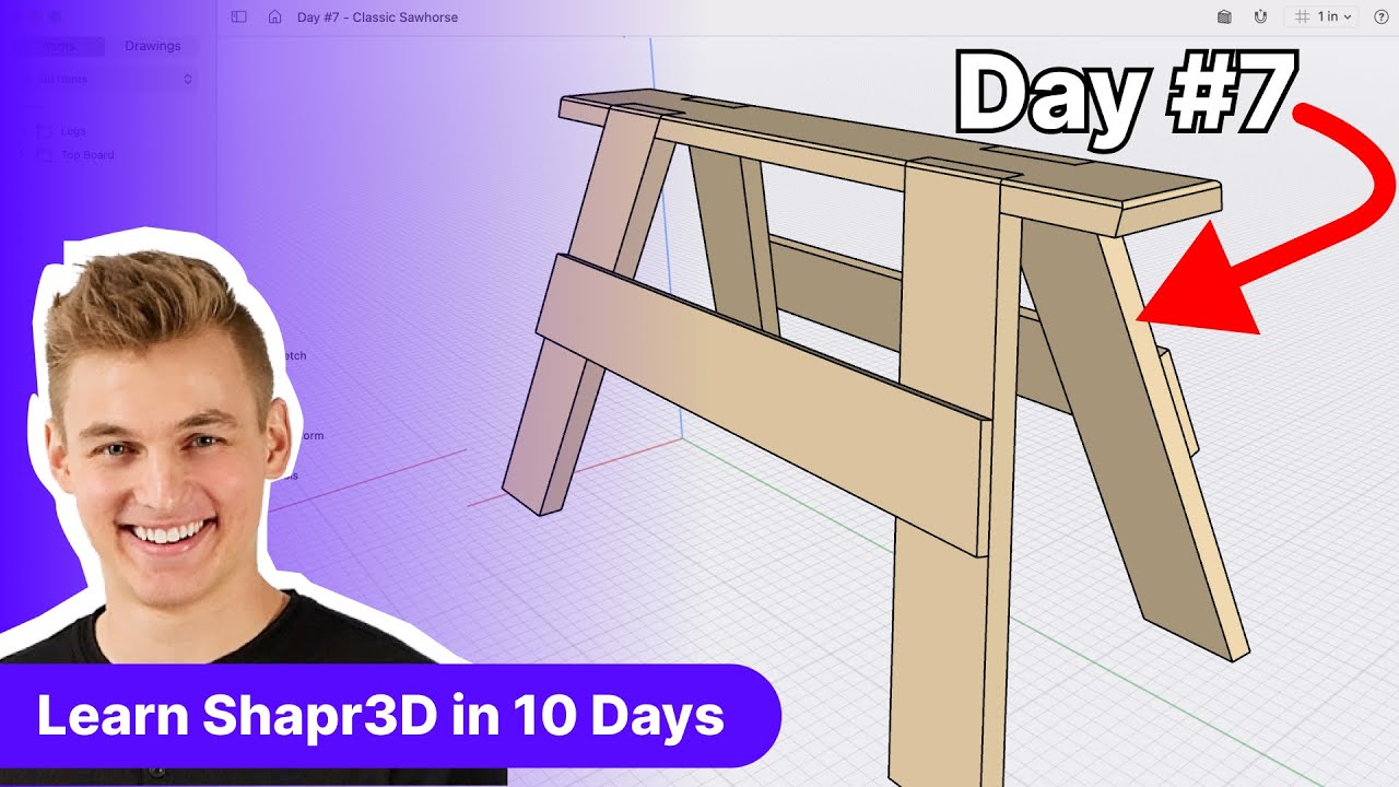 Учебное пособие по Shapr3D для деревообработчиков | День 7: 3D-модель козел в Sharp3D