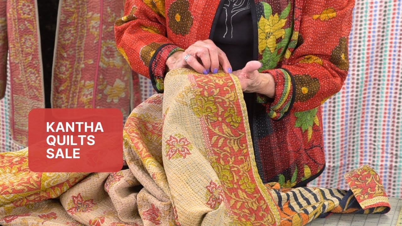 Unique, Vintage Kantha Quilts from India - Treasures to sew with or simply show off!