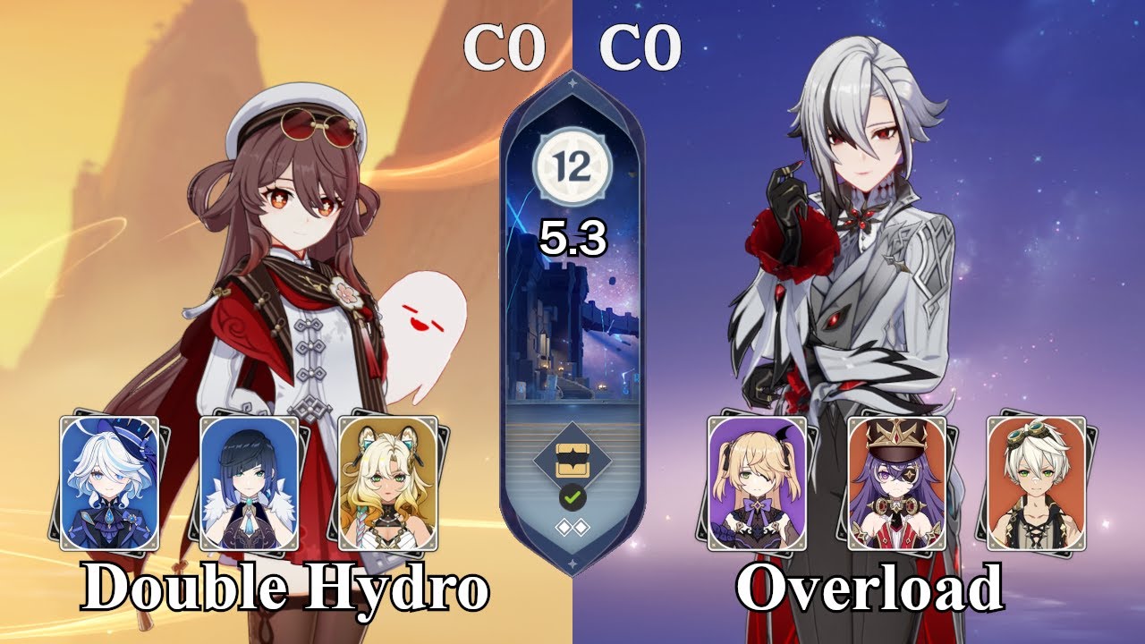 C0R1 Hu Tao Double Hydro & C0R1 Arlecchino Overload | NEW Spiral Abyss 5.3 | Genshin Impact
