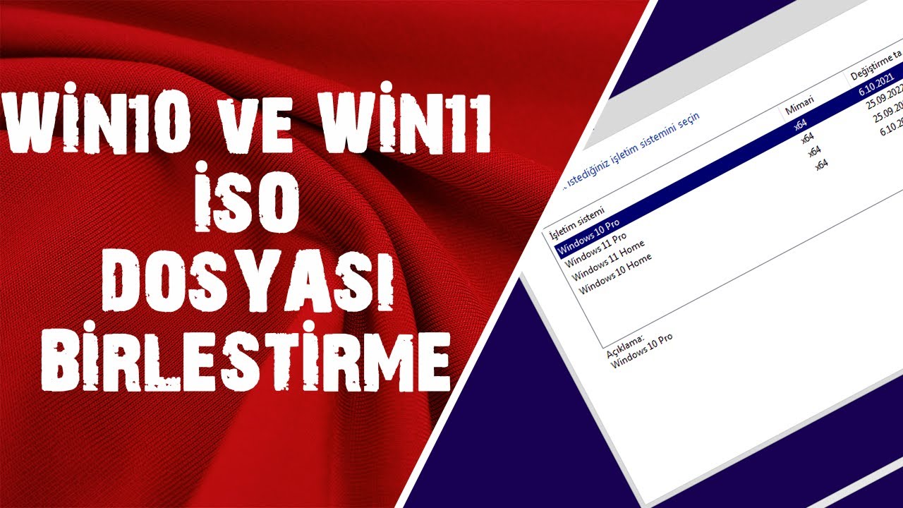 Windows 10 ve Windows 11 ISO Dosyası Birleştirme | ISO Dosyalarını Tek ISO Dosyası Yapma!