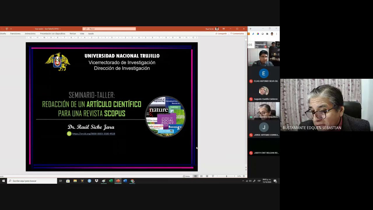 Seminario Taller:  Redacción de un artículo científico para una revista Scopus - Primera Sesión