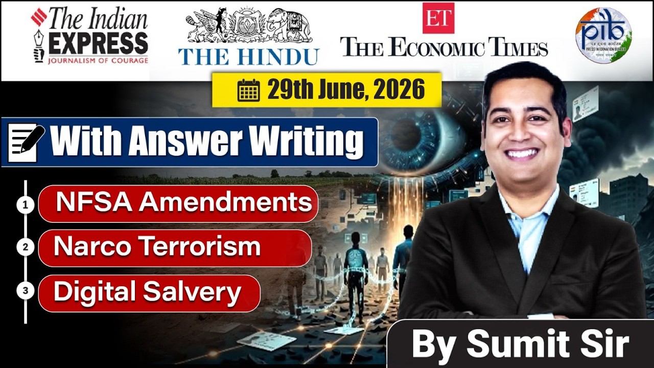 29 June, 2026 Editorial Discussion | Narco Terrorism, NFSA, Digital Salvery