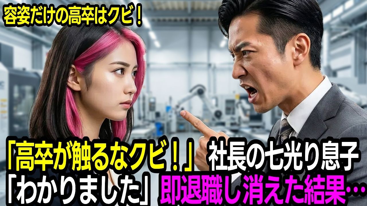 「高卒はクビw」女性の正体を知らない社長の七光り息子。「わかりました」と職場から消えた結果…
