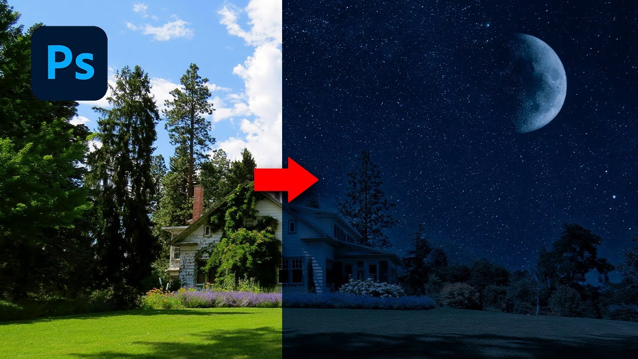 ¡Transforma el DIA en NOCHE Fácilmente en Photoshop! | Alain Perdomo