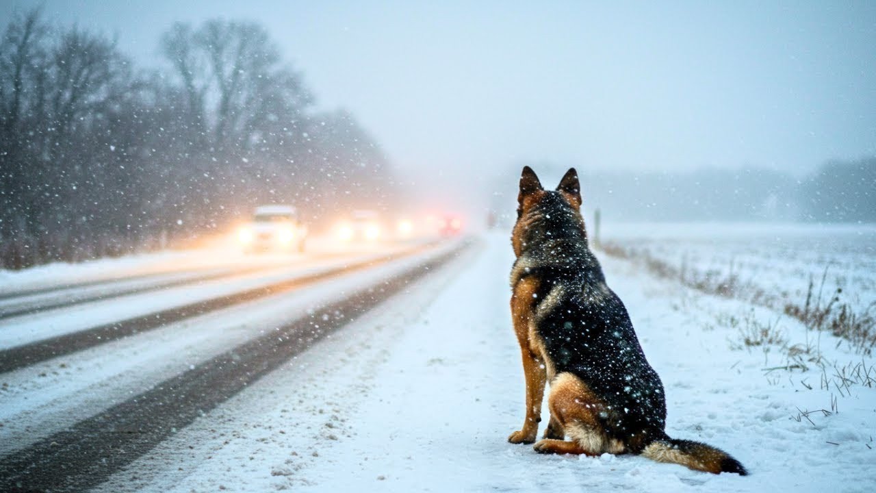 -25 stopni, porzucony owczarek niemiecki patrzył na każdego kierowcę... aż stał się cud!