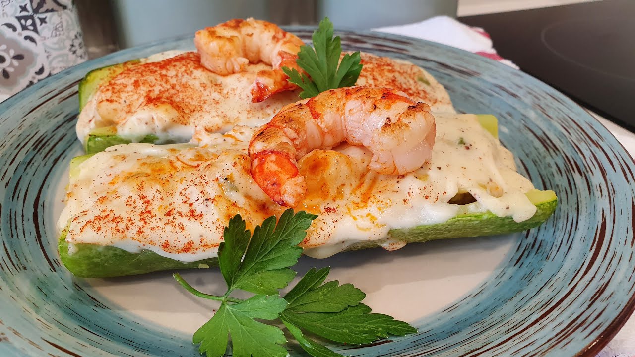 Calabacines rellenos de merluza y gambas ¡¡¡ BRUTALES !!!