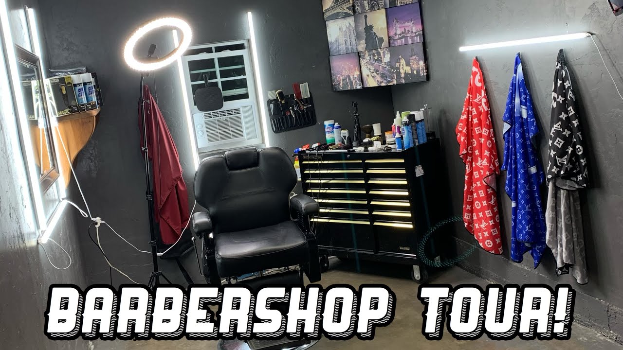 *UPDATE TOUR* 18 Year Old Home Barbershop Setup! | Tools, Lighting & More!