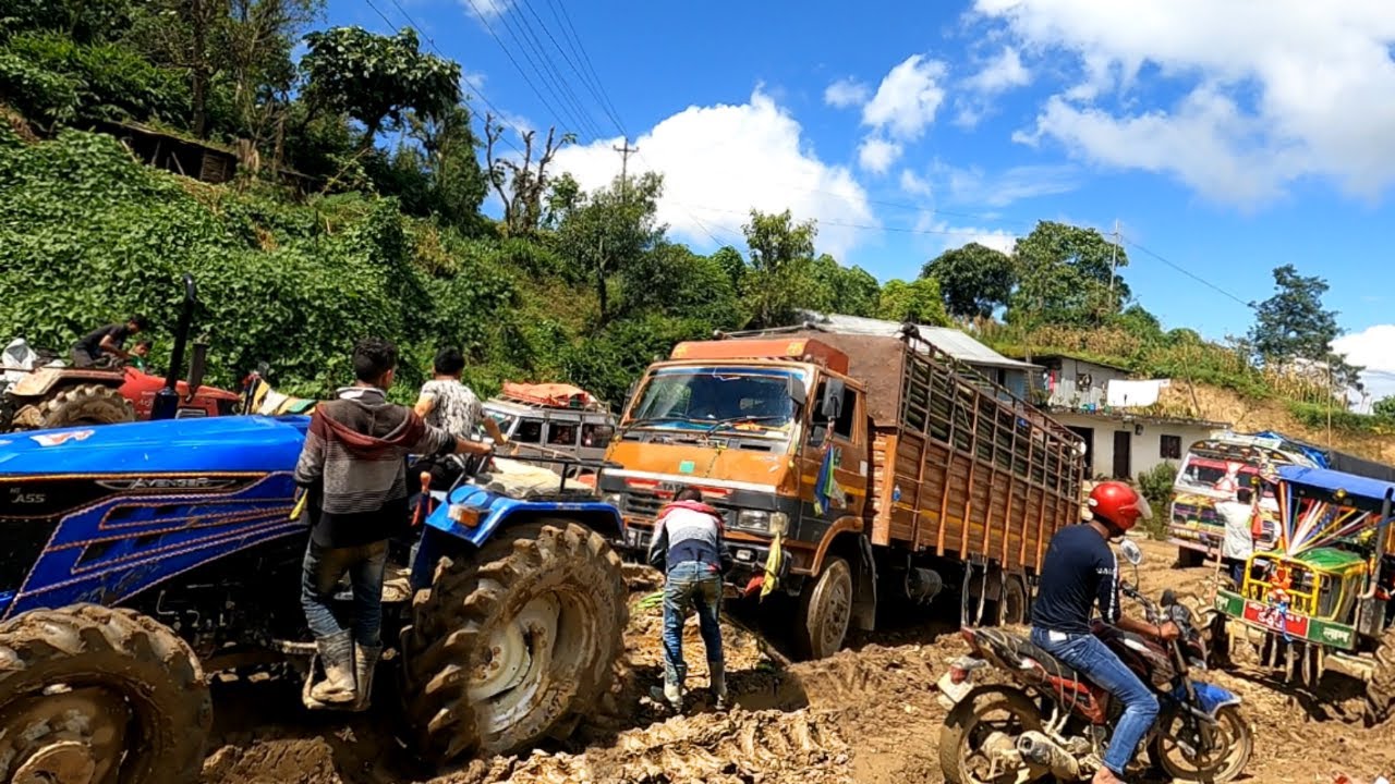 Nepali Mountain Village Road in the Rainy Season | Very Hard to Travel | BijayaLimbu