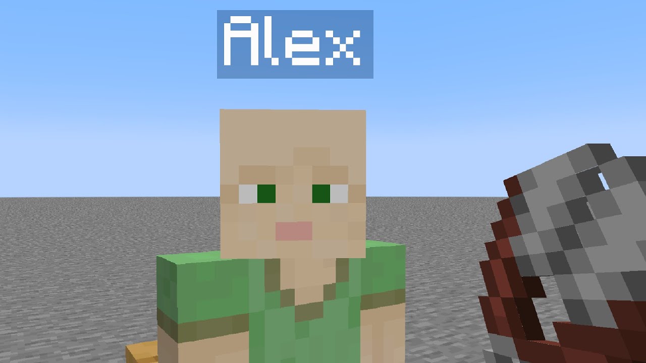 I cut Alex's hair in Minecraft.