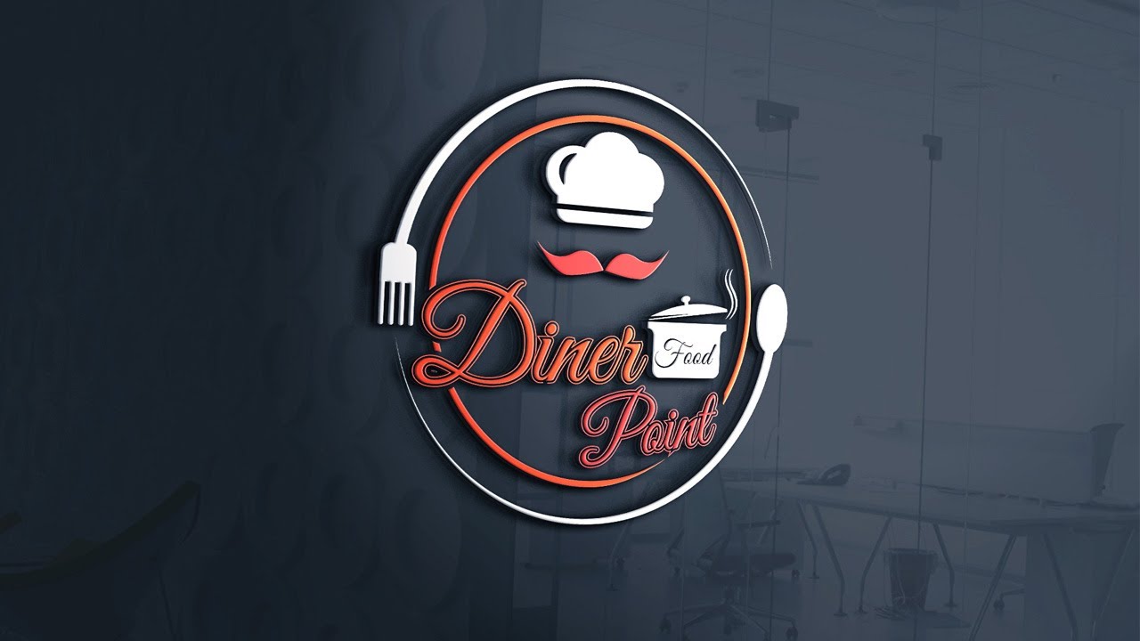 Diner point  logo design||Logo design in illustrator||How to make restaurant and food logo||RGD