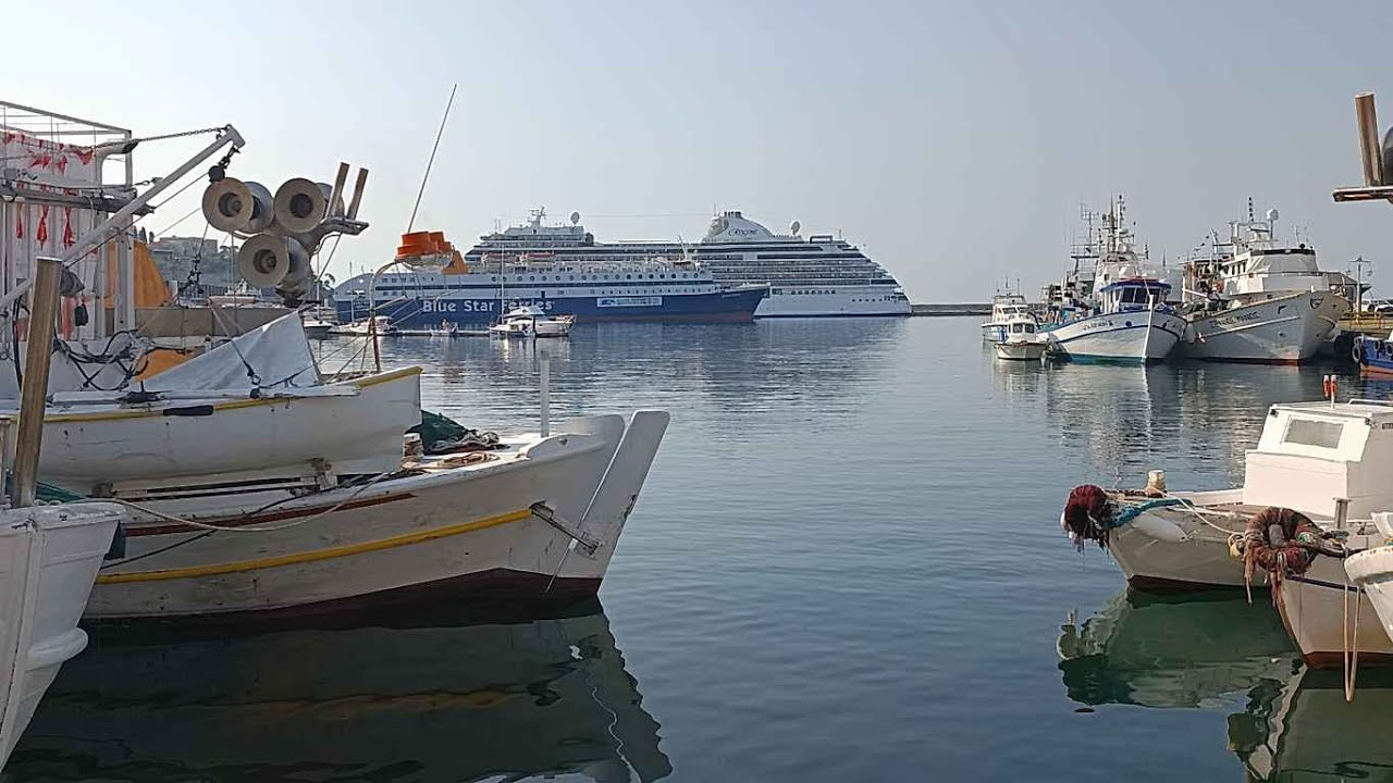 Kavala Port | 4k Walking Tour [part 4] | AGIOS PANTELEIMON leaving Kavala's port