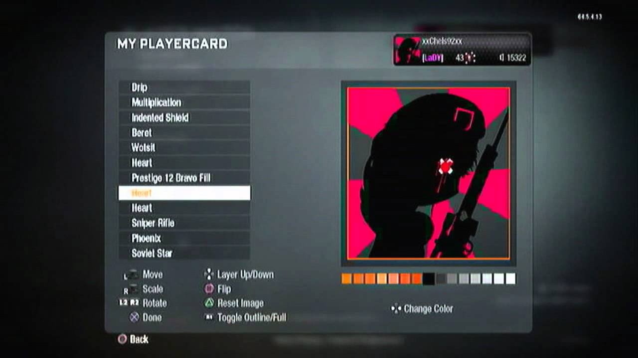 Black Ops : Shooter Girl Emblem Tutorial