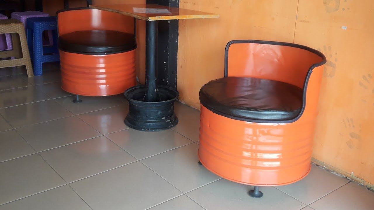 cara membuat kursi dari drum bekas