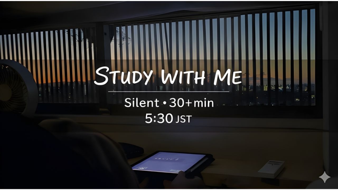 【pianoBGM】🗼朝を感じながら一緒に勉強しませんか？1時間 / StudyWithMe / 勉強動画 【作業用】