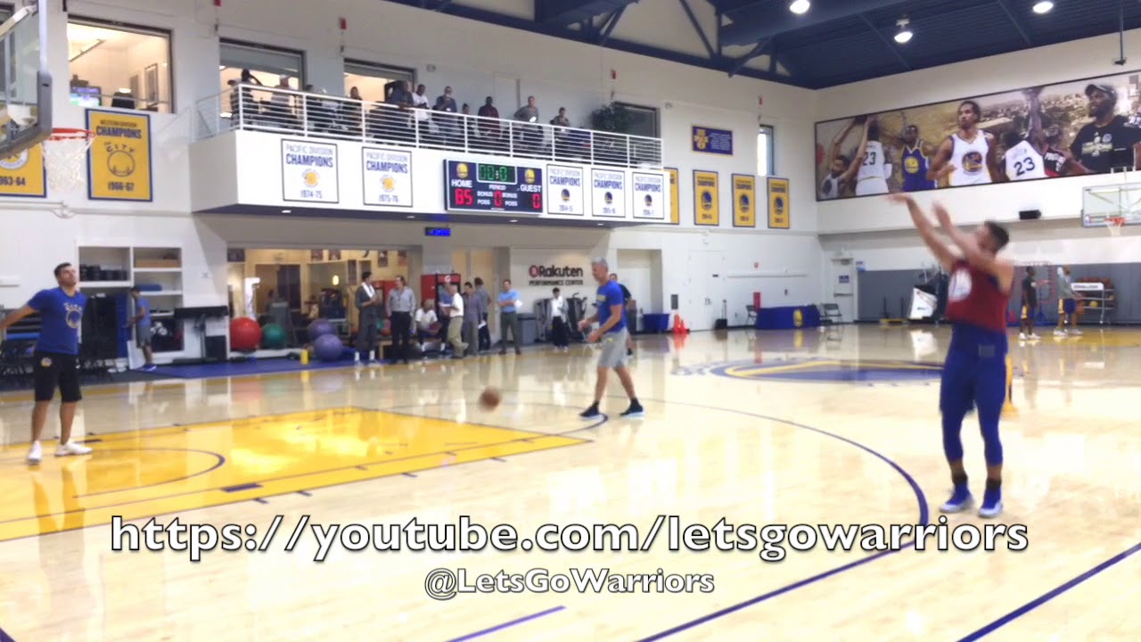 Durant, Steph Curry doing shooting drills together w/ Coach 