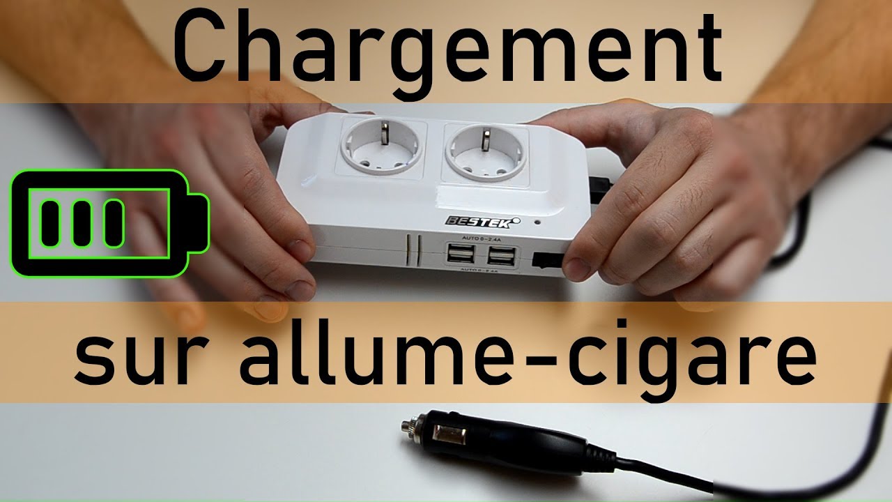 Charger les batteries sur l'allume-cigare (12v CC - 220v CA)