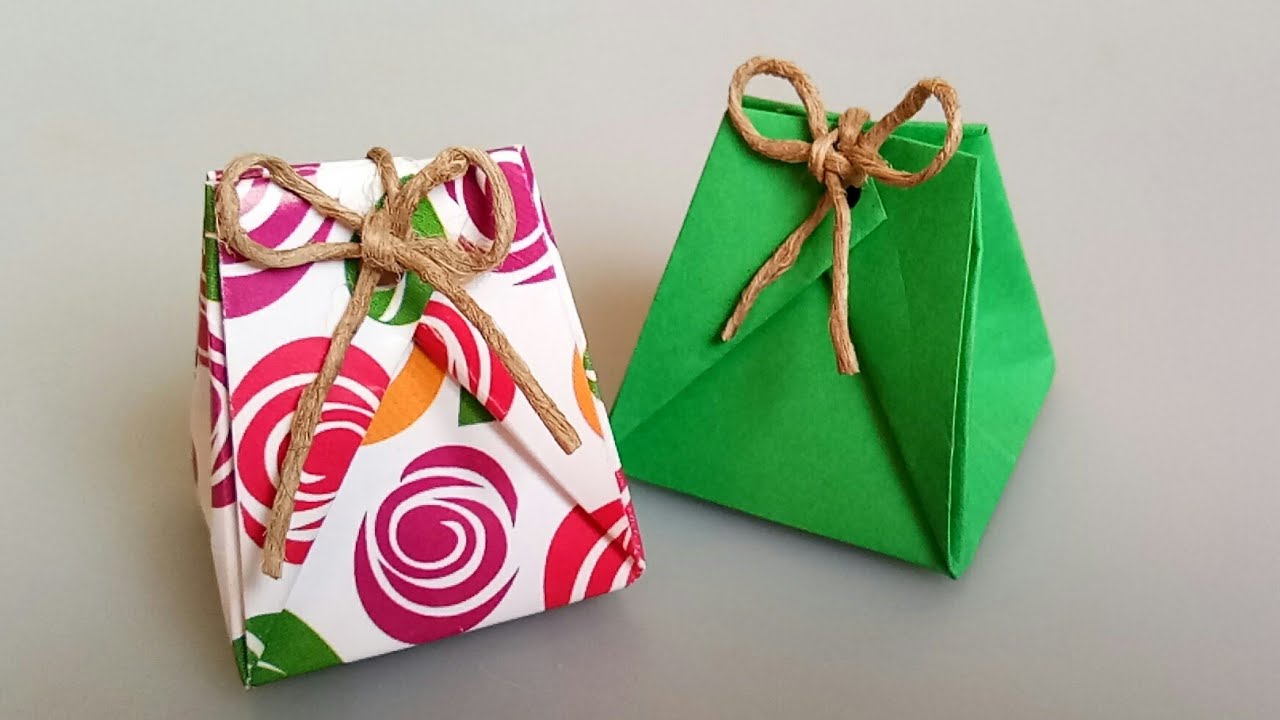 How to Make Easy Origami Candy Gift Bag Tutorial|DIY Paper Craft Making|Last Minute|No Glue|Ideas