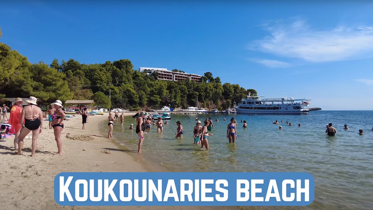 Koukounaries beach in September afternoon - Skiathos , Greece [4k Ultra HD 60fps]