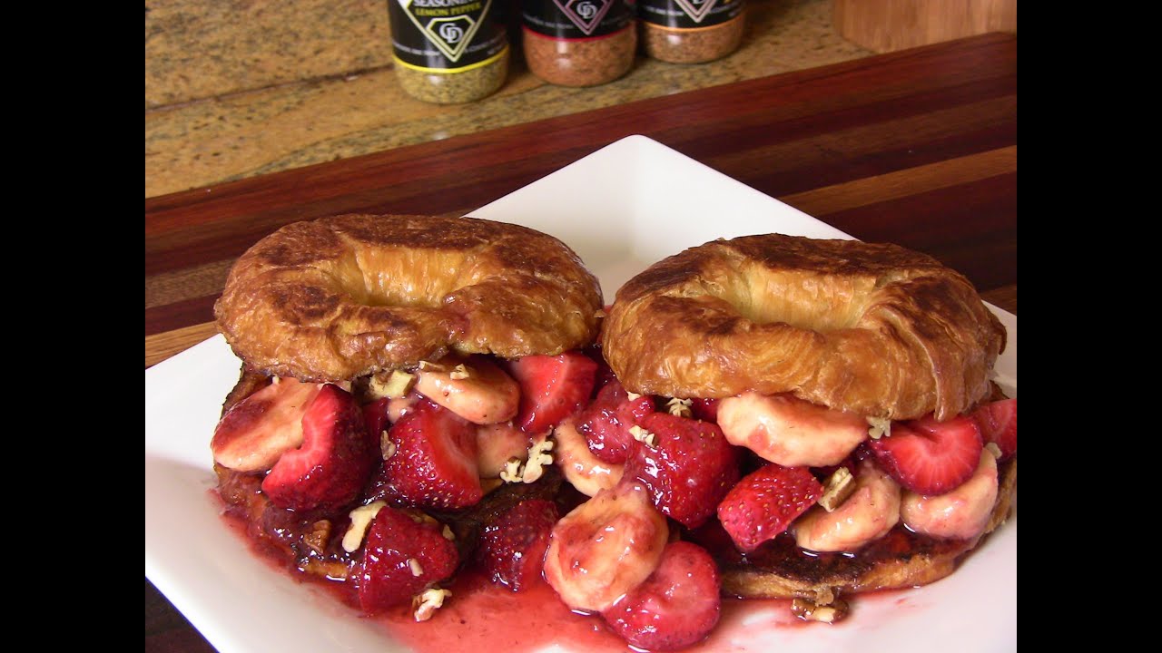 Croissant French Toast w/ Strawberries & Bananas | Cooking With Carolyn