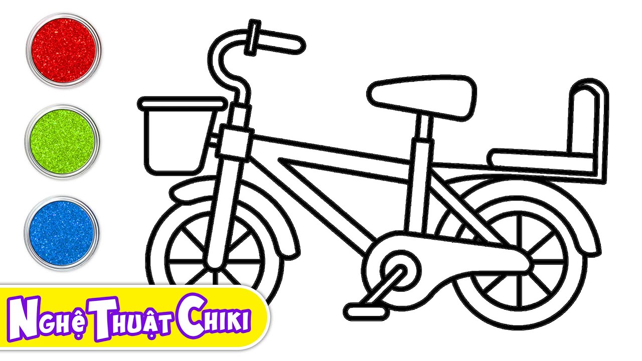 C&aacute;ch vẽ một chiếc xe đạp | T&ocirc; m&agrave;u đơn giản cho trẻ em | Dạy b&eacute; vẽ | Nghệ thuật Chiki |