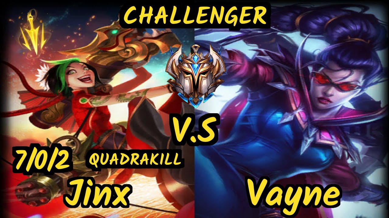 FLA brTT (JINX) vs VAYNE - QUADRAKILL 7/0/2 KDA BOTTOM ADC CHALLENGER GAMEPLAY - BR