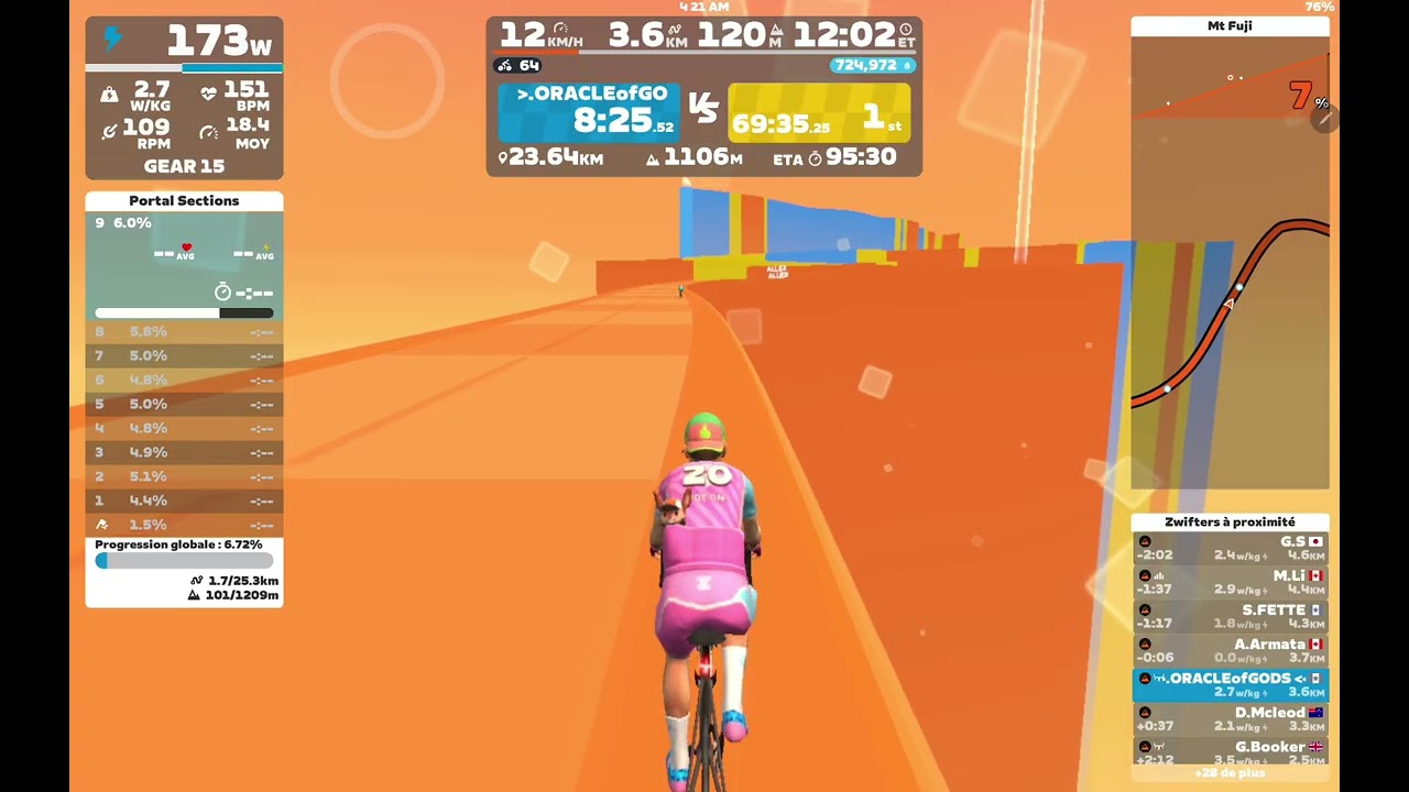ZWIFT #144 KOM MT FUJI