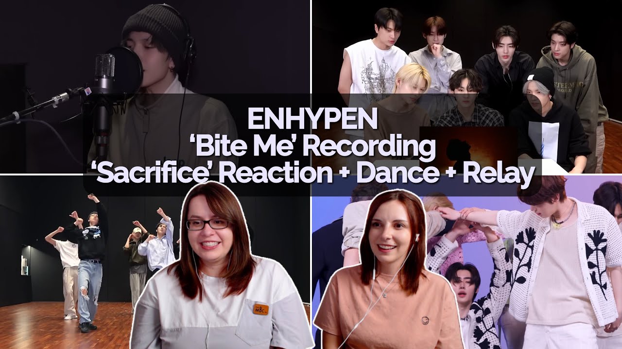 ENHYPEN (엔하이픈) 'Bite Me' Recording + 'Sacrifice (Eat Me Up)' Reaction + Dance Practice & Relay