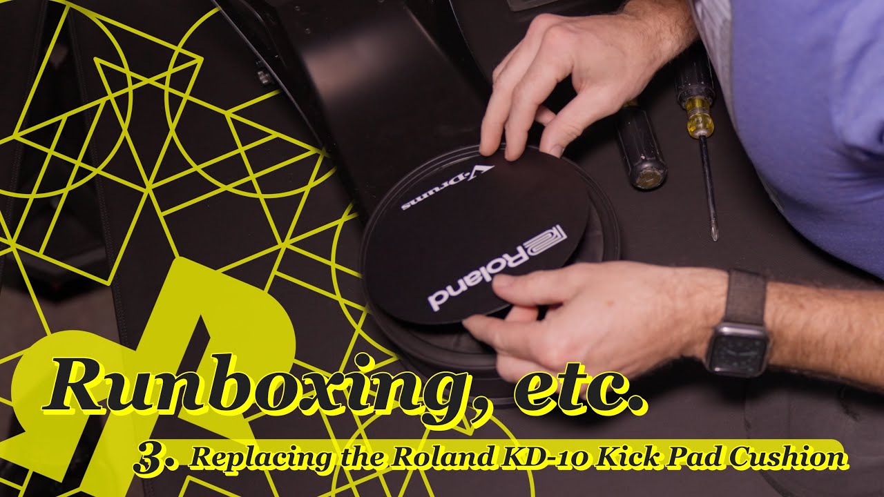 Replacing the Roland KD-10 Kick Pad Cushion on My V-Drums - Runboxing, etc. #3