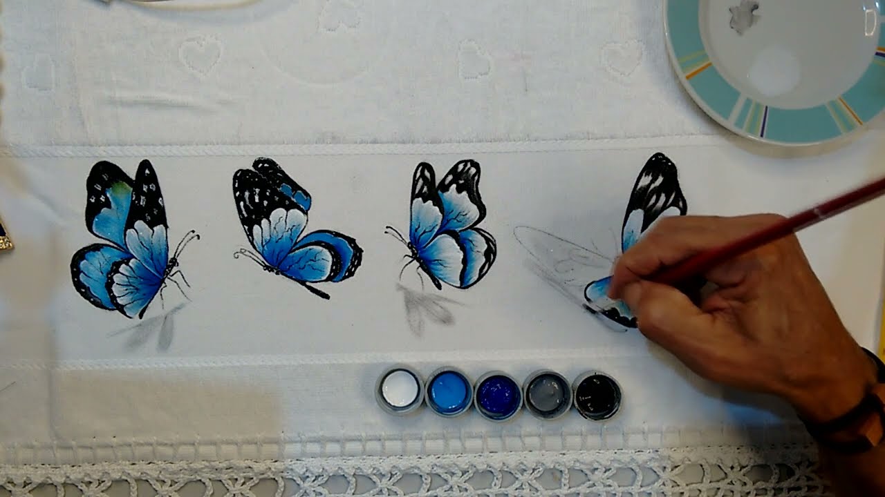 #dicarapidasemana  - Vamos  Aprender a Pintar Borboletas em Tecido para iniciantes