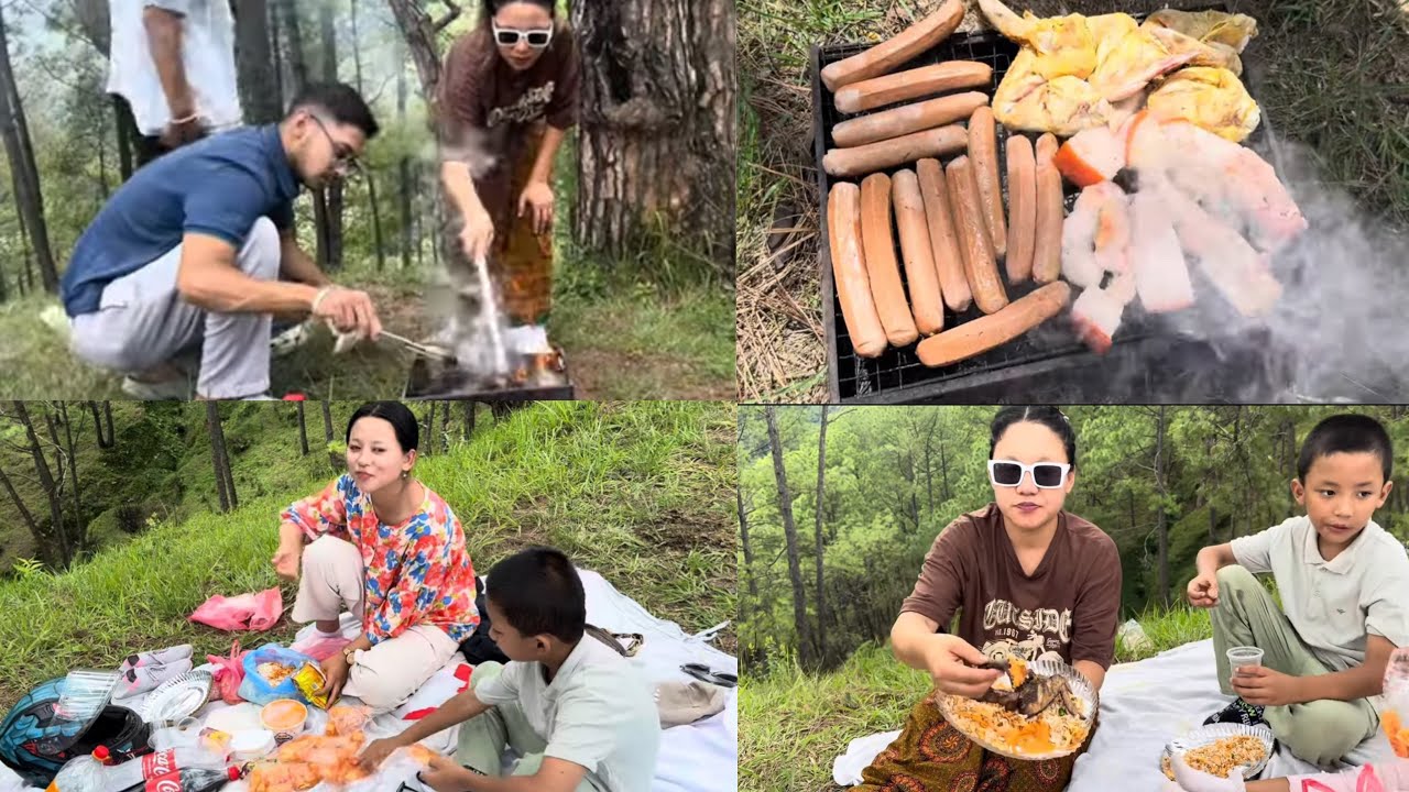 जंगलमा BBQ को छुट्टै मजा, लागीयो सपरिवार साथमा रबिन बाबु अनि Anju. मासु पोली खानु काह सजिलो हुन्छ र?