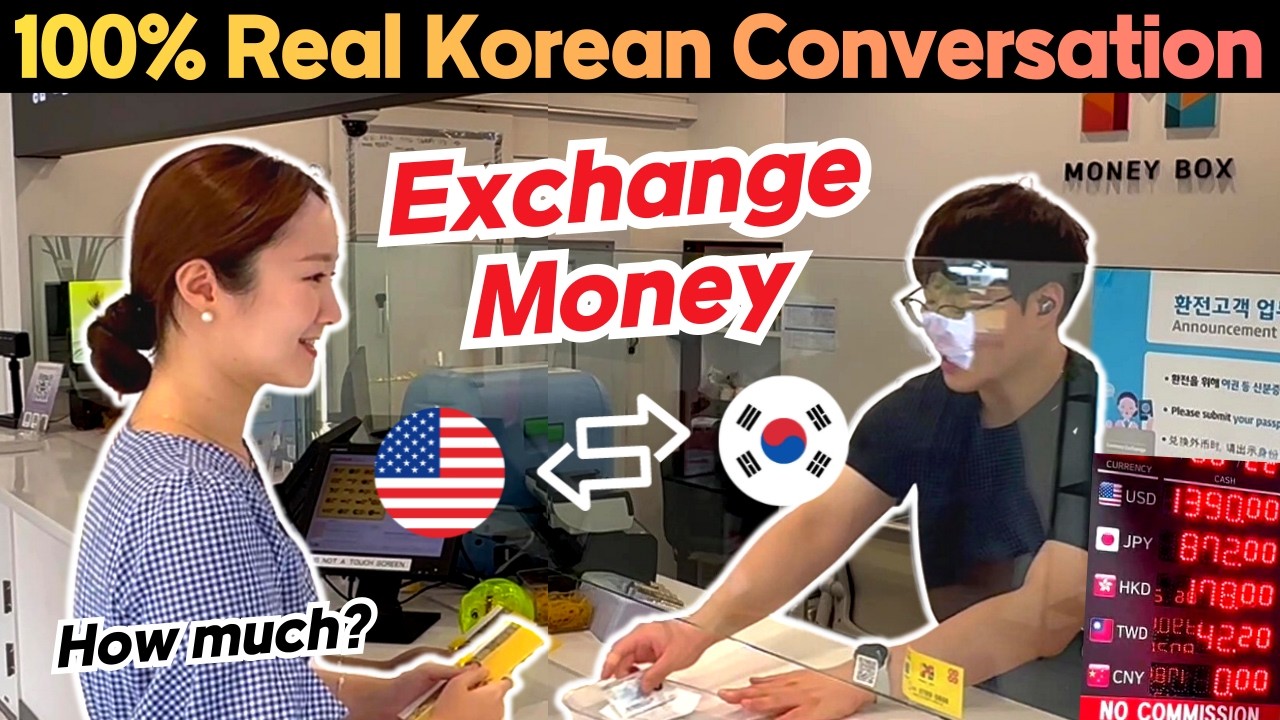 Real Korean Conversation: How to Exchange Money at a Currency Exchange🇰🇷 | Learn Korean [KOR/ENG]