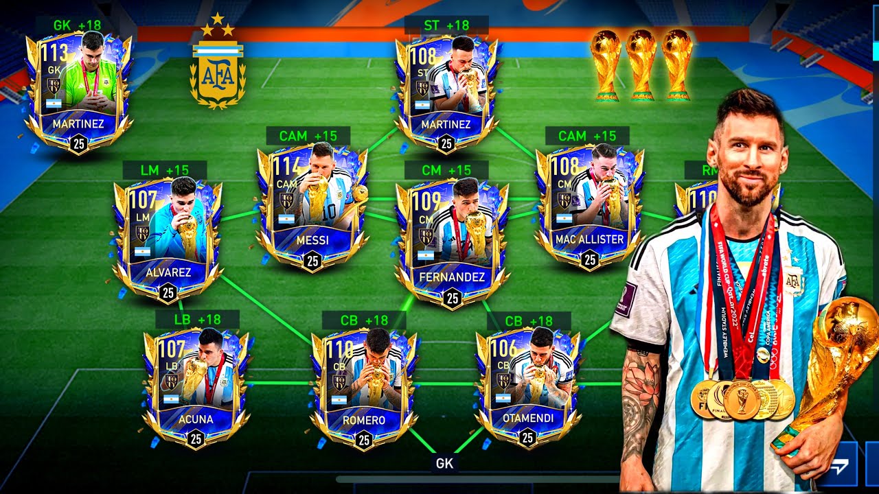 Argentina 🇦🇷 World Cup Winning *Special Edition* Max Rated Squad Builder In FIFA Mobile 22/23