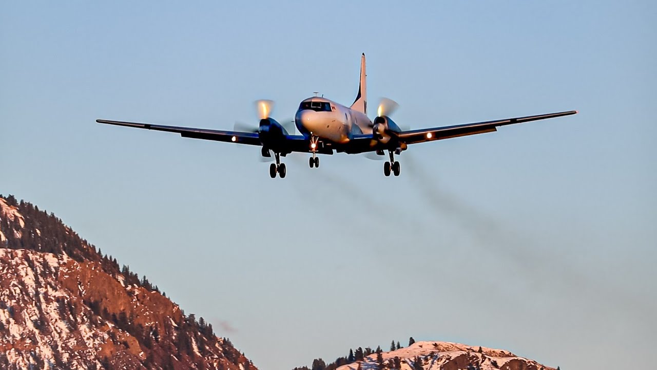 KF Aero Convair CV-580 Gorgeous Approach and Smooth Landing at Kamloops Airport.