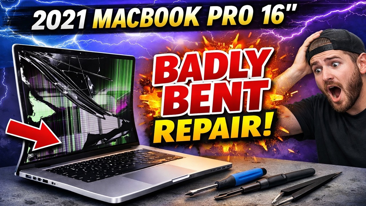 Ремонт сильно погнутого MacBook Pro 16