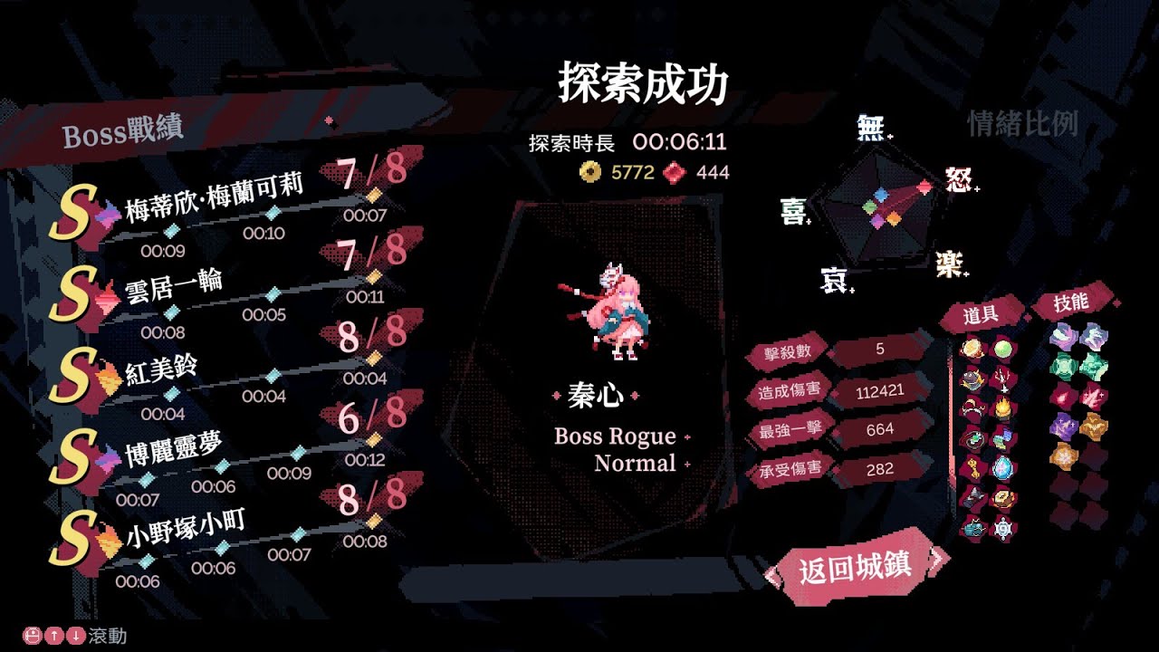 Kokoro BossRogueRandom Normal 11:54(06:11)【東方华心伝 - Touhou Blooming Soul】