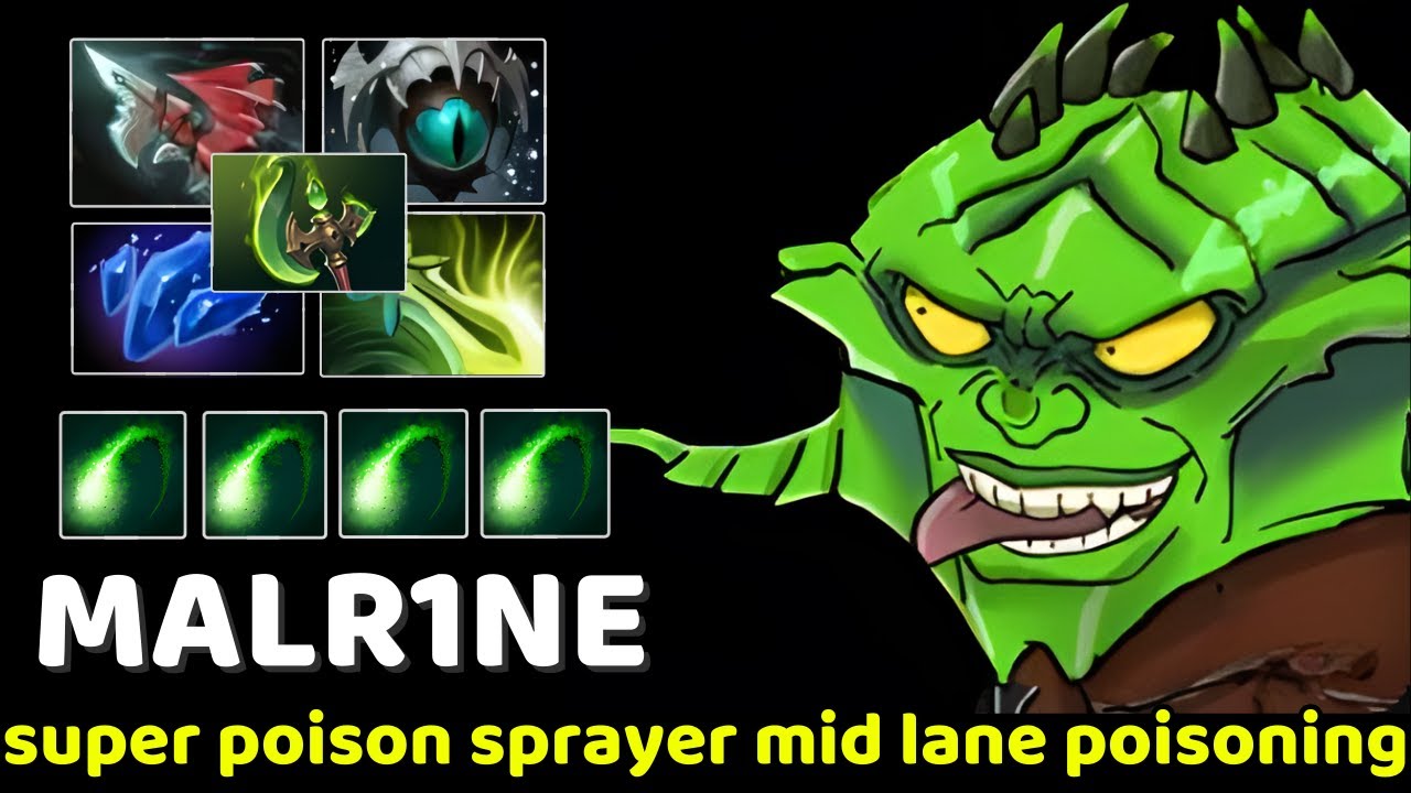 MALR1NE [Viper] Super Poison Sprayer Poisons All Antiheroes in The Mid Lane #dota2 #MALR1NE #Viper