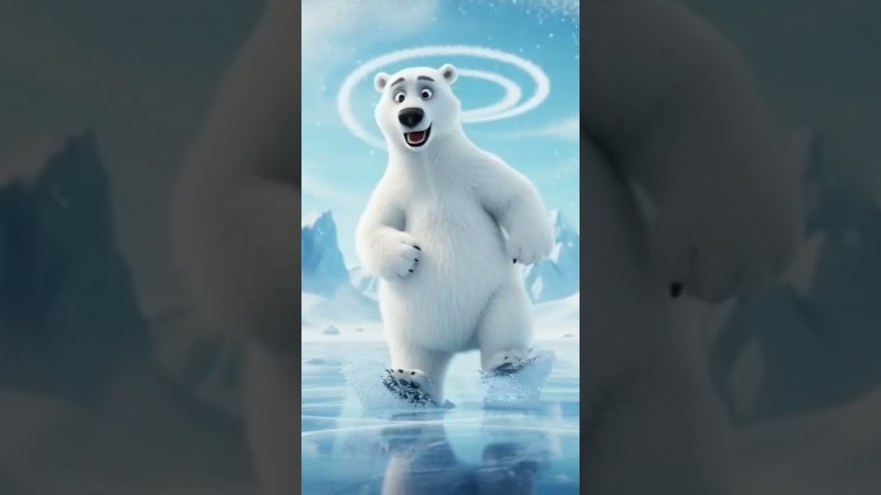 Funny White Bear Dance on Ice 🐻❄️ | AI Polar Bear Dancing Video 😂